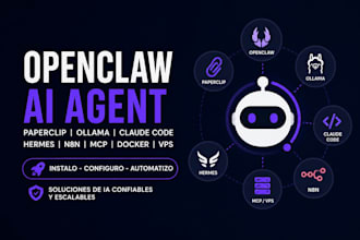 configuro openclaw, paperclip ai agent, ollama, claude code y n8n automatización