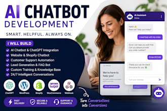build ai chatbot, chatgpt chatbot, ai agent for website, shopify, wordpress