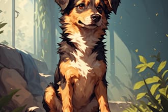draw your dog or any pets into cartoon