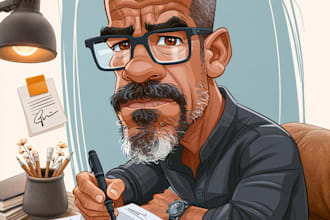 singel funny caricature professional business caricature