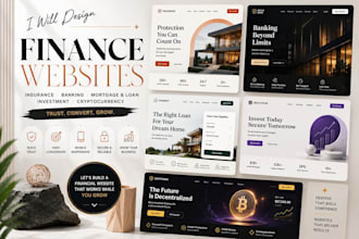 design insurance mortgage loan investment cryptocurrency website landing page