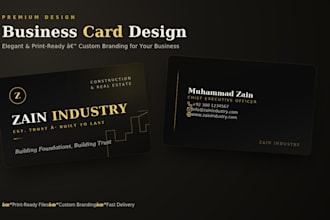 design a luxury professional business card for your brand