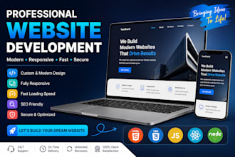 build a modern responsive website using HTML CSS and js