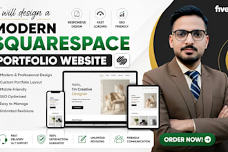 design a modern squarespace portfolio website