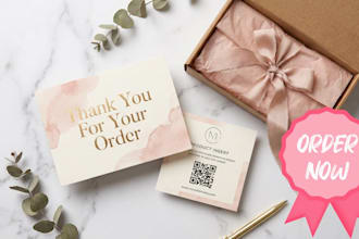 create premium amazon product insert and thank you card