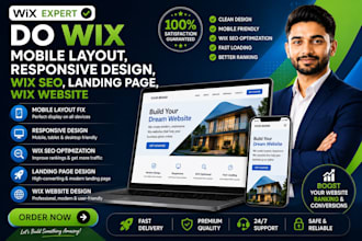 do wix mobile layout, responsive design, wix SEO, landing page, wix website