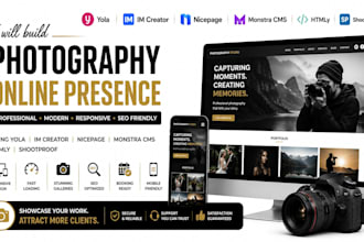 build yola im creator nicepage monstra cms htmly shootproof photography website