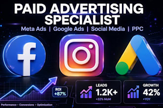 create and manage paid ads for google and social media