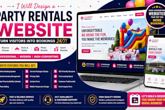 design party rental website, event rental website, photo booth website