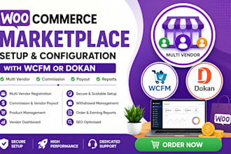 setup woocommerce marketplace with multi vendor payout and commission wcfm dokan