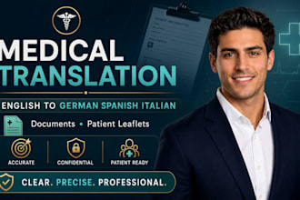 translate medical document patient leaflet into german italian spanish