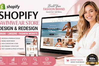 design shopify swimwear store redesign bikini shopify lingerie fashion website