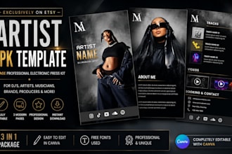 design a modern electronic press kit for musicians and djs