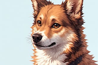draw custom pet portrait, digital pet, pet drawing