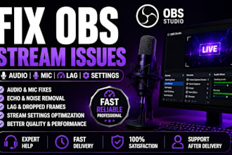 fix obs audio, mic, lag and streaming issues