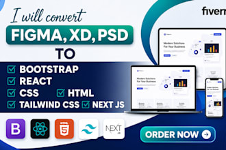 convert your figma design to react js or next js website