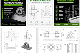 create professional autocad 2d mechanical drawings
