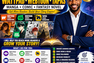 promote wattpad, webtoon, tapas, manga, comic, fantasy novel promotion