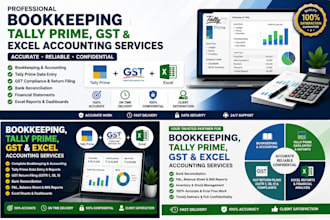bookkeeping, tally prime, gst and excel accounting services