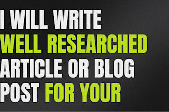 write a well researched article or blog post for you with graphics