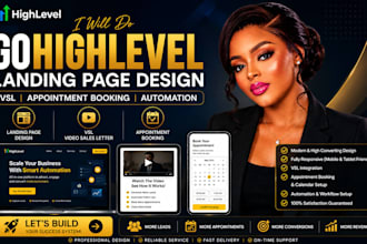 do gohighlevel landing page design, vsl , appointment booking