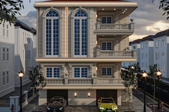 made 3d luxury villa visualization, bespoke villa, elite villa planning