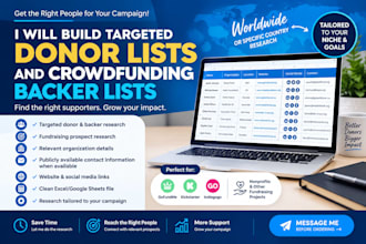 build targeted donor lists crowdfunding backer lists