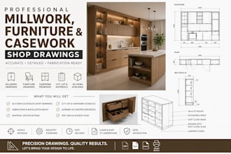 deliver precise millwork and casework shop drawings