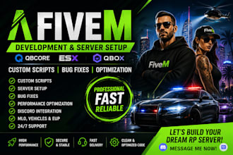 create custom fivem scripts, fix bugs, optimize qbcore, esx, qbox server