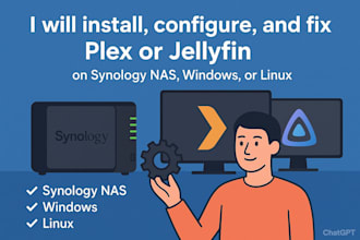 install, configure and fix plex or jellyfin on synology nas, window or linux