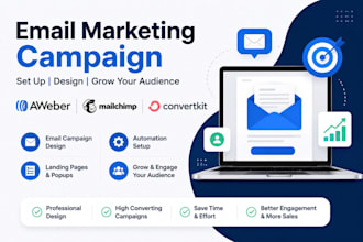aweber mailchimp convertkit email marketing campaign landing page popup design