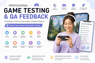 beta test your game, discover bugs, improve gameplay with detailed QA feedback
