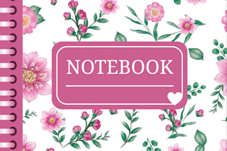 design aesthetic floral notebook and journal covers for KDP