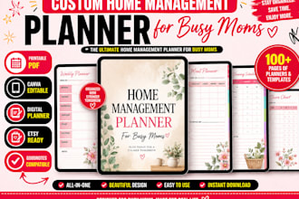 design a premium home management planner for busy moms