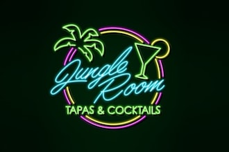 design jungle themed cocktail lounge logo