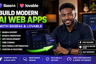 base44 expert for base44 migration, app deployment, vipe coding and lovable