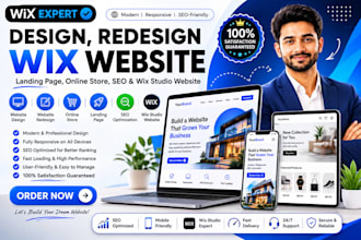 design, redesign wix website, landing page,online store, SEO, wix studio website