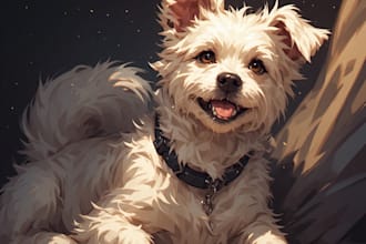 draw pet portraits from your photo, pet gift, pet painting