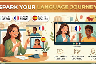 teach you conversational greek, french or spanish online
