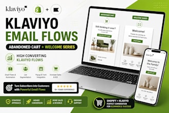 create klaviyo abandoned cart and welcome flows for your store