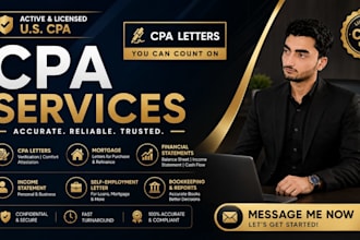 prepare US CPA letter, CPA comfort letter, income verification, financial