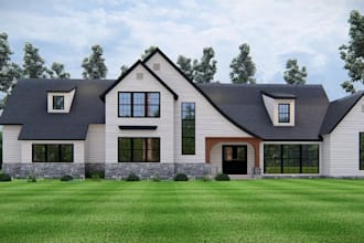 refine abandon farm house, old building renovation design, home 3d visualization