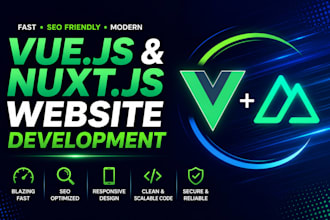 develop a responsive website using vuejs and nuxtjs