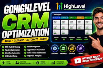 audit optimize gohighlevel CRM pipelines workflows and ai chatbot automation