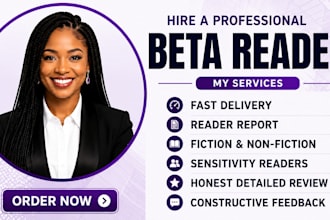 be your beta alpha reader for your fiction nonfiction book poems