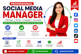 be your social media manager for instagram facebook and tiktok