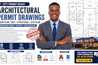 do architectural permit drawings, structural, mep design, city permit plans