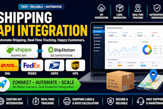 integrate shipping API, dhl fedex usps ups tracking and automation solutions