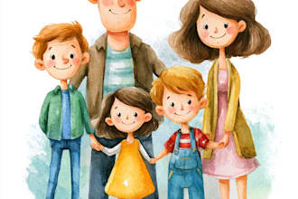 draw a realistic family or group portrait from a photo