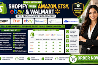 integrate shopify amazon etsy ebay walmart apps cedcommerce litcommerce